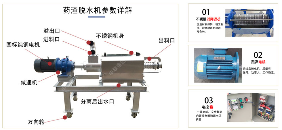 藥渣擠壓脫水機(jī)技術(shù)參數(shù)